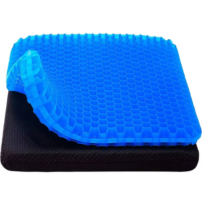 Summer Gel Seat Cushion Breathable Honeycomb Design for Pressure Relief Back Tailbone Pain - Home Office Chair Cars Wheelchair