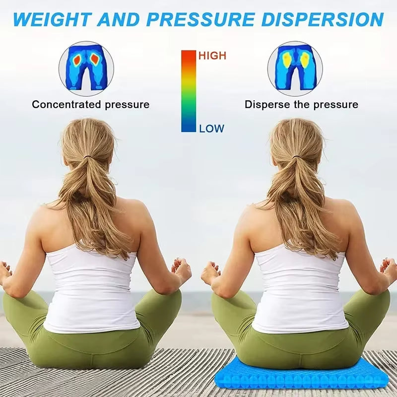 Summer Gel Seat Cushion Breathable Honeycomb Design for Pressure Relief Back Tailbone Pain - Home Office Chair Cars Wheelchair